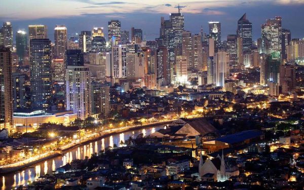 Manila skyline night